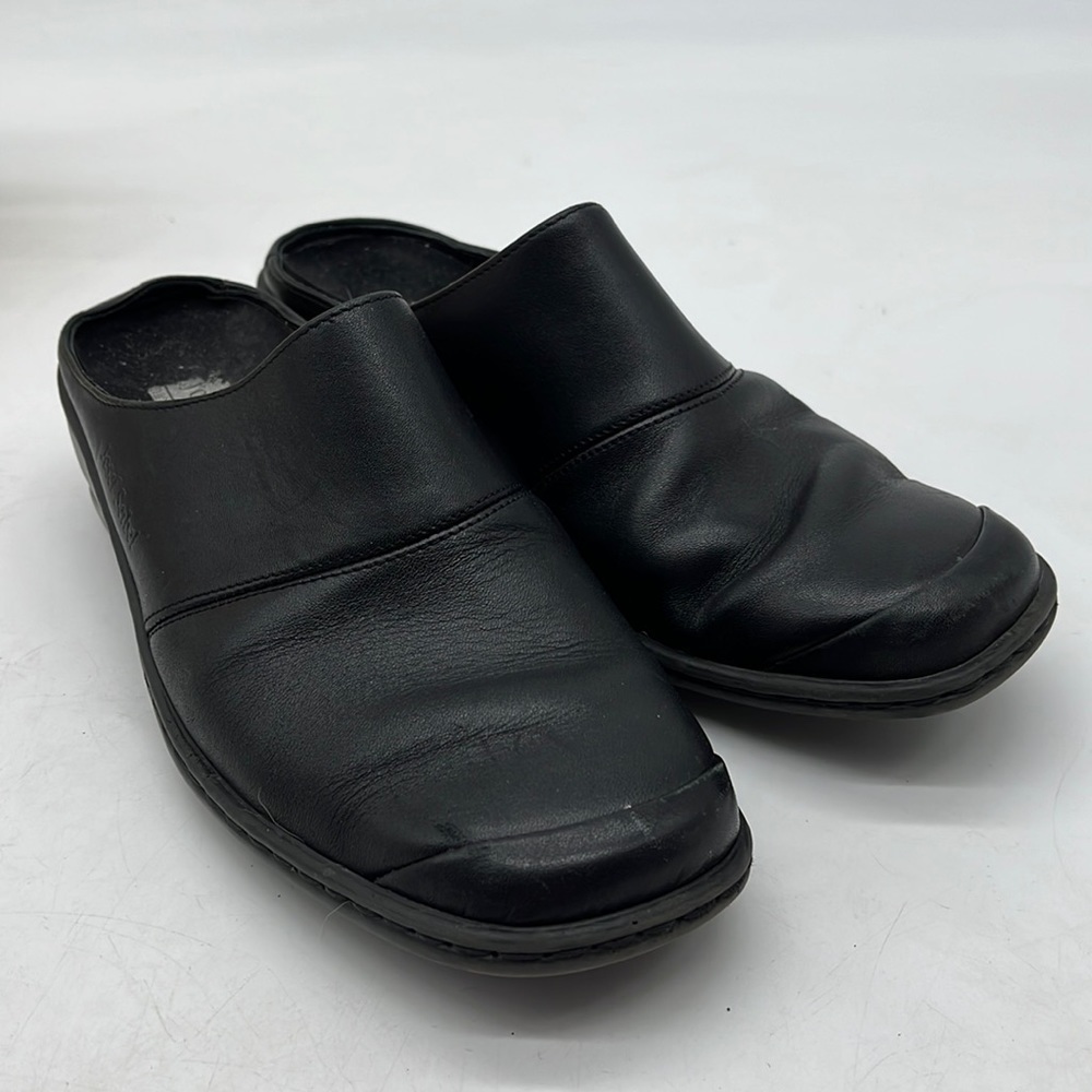 Josef Seibel Black Leather Slip On Mule Size 38. CM2393C